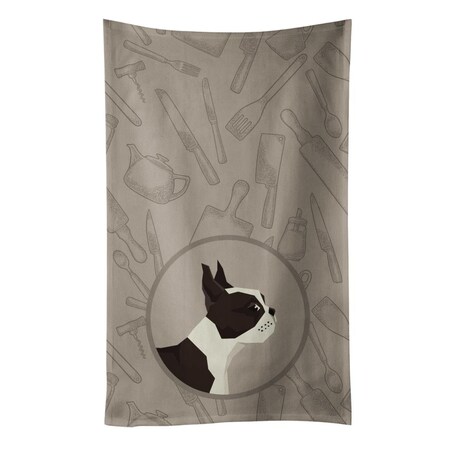 Carolines Treasures Boston Terrier in the Kitchen Kitchen Towel CK2172KTWL